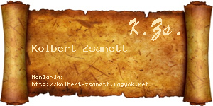 Kolbert Zsanett névjegykártya